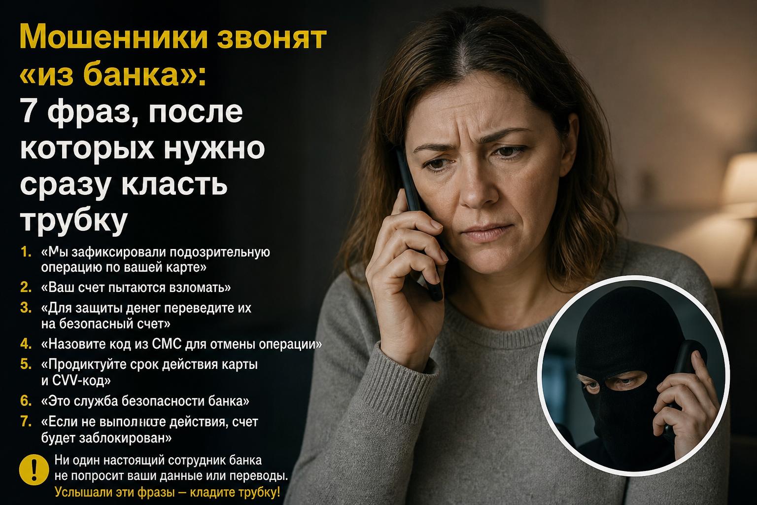 Звонок «из банка», который может обнулить ваш счет: разбираем фразы-ловушки мошенников